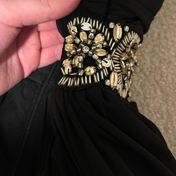 My Michelle Black Strapless Beaded Mini Dress, Juniors Size 3 - Picture 2 of 6
